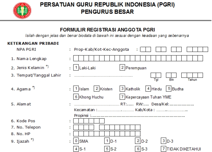 Pendaftaran PGRI Asmat - Persatuan Guru Republik Indonesia Cabang Kabupaten Asmat